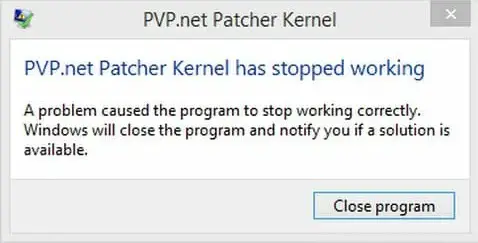 pvp.net kernal has stopped working